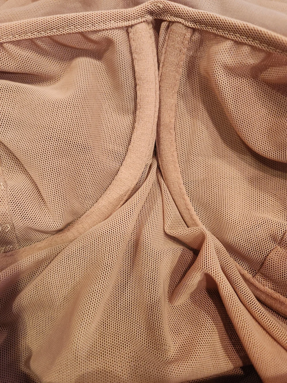 Aritzia Babaton Fabian Luxor Ruched Bodycon Dress Tan/Clay Mask Size 6 Mesh - Picture 9 of 12